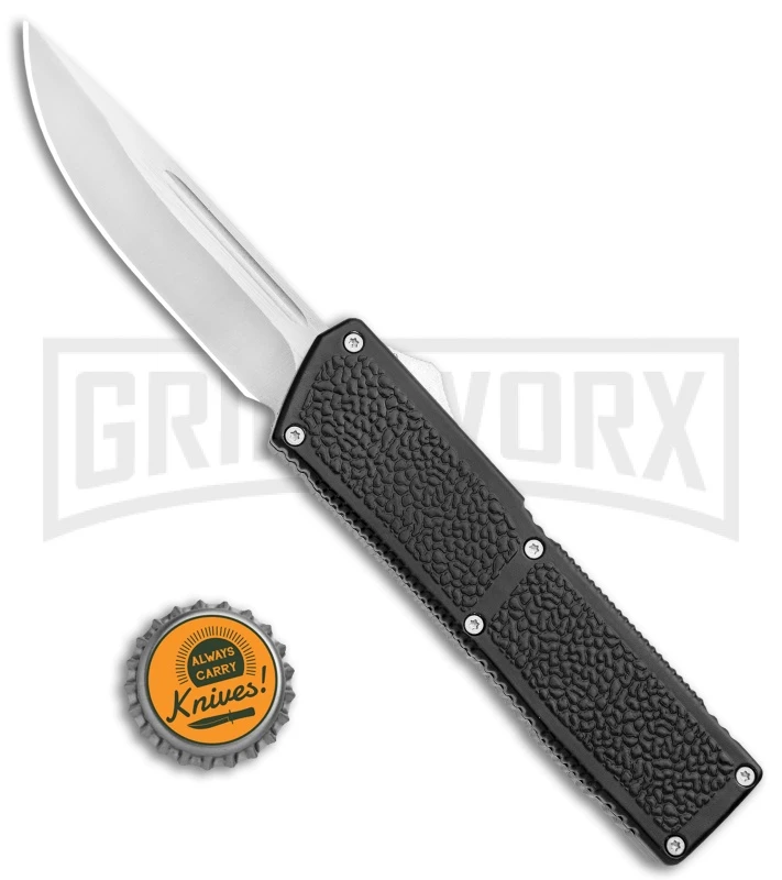 Lightning Elite Black D/A OTF Automatic Knife - Drop Point Satin Plain - Image 4