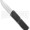 Lightning Elite Black D/A OTF Automatic Knife - Drop Point Satin Plain