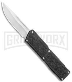 Lightning Elite Black D/A OTF Automatic Knife - Drop Point Satin Plain