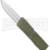 Lightning Elite OD Green D/A OTF Automatic Knife - Drop Point Satin Plain