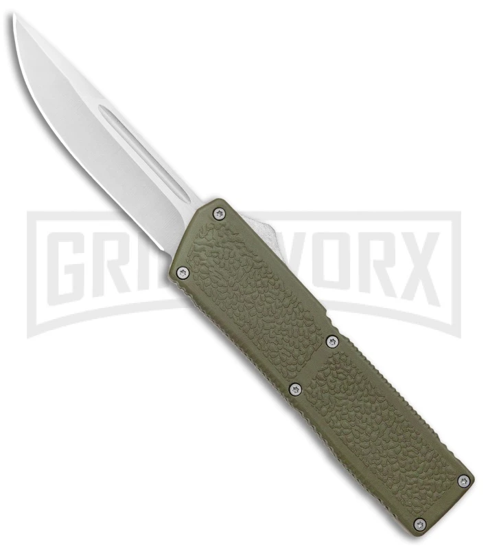 Lightning Elite OD Green D/A OTF Automatic Knife - Drop Point Satin Plain