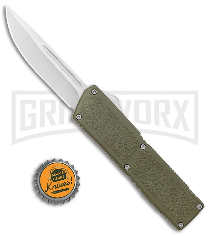 Lightning Elite OD Green D/A OTF Automatic Knife - Drop Point Satin Plain - Image 4