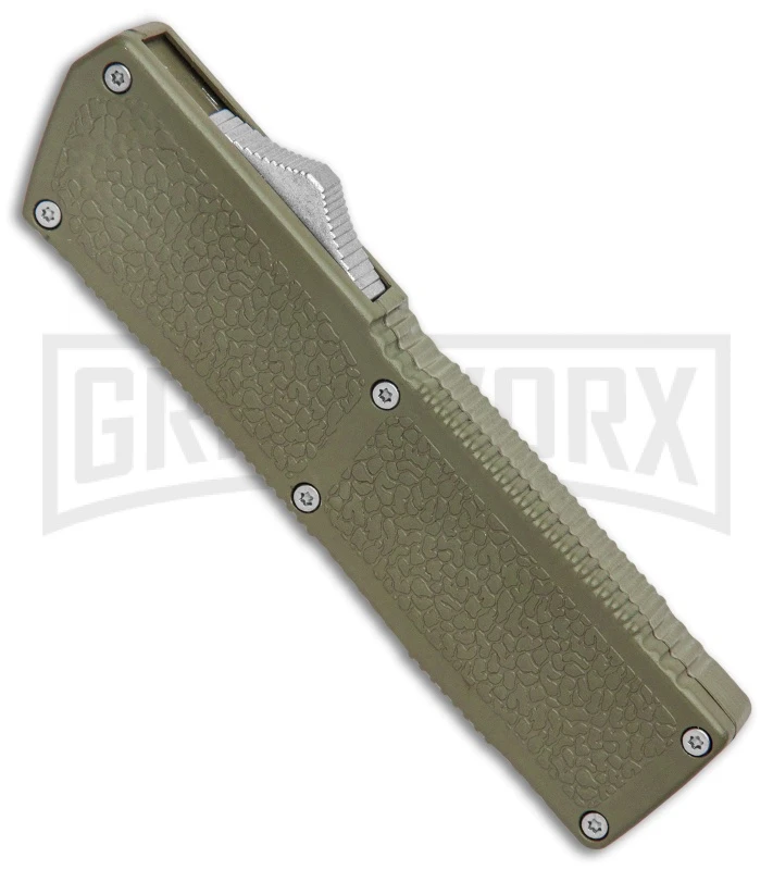 Lightning Elite OD Green D/A OTF Automatic Knife - Drop Point Satin Plain - Image 2