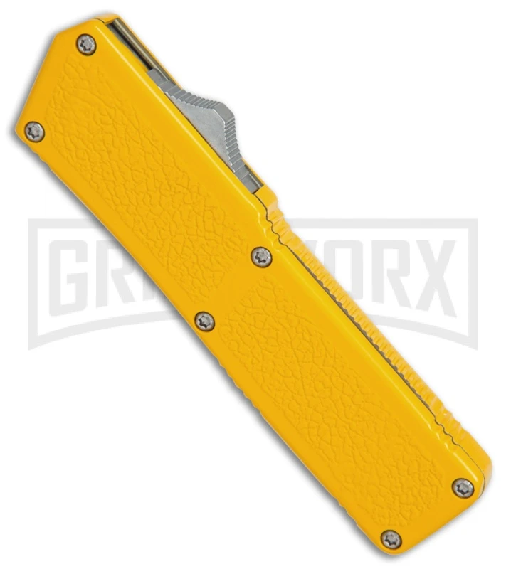 Lightning Yellow D/A OTF Automatic Knife - Black Dagger - Image 3