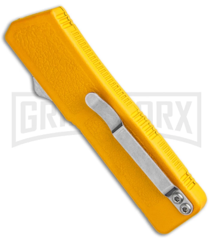 Lightning Yellow D/A OTF Automatic Knife - Two-Tone Plain - Image 3