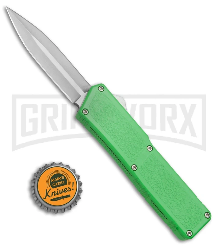 Lightning Zombie Edition Green D/A OTF Automatic Knife - Dagger Satin Plain - Image 4