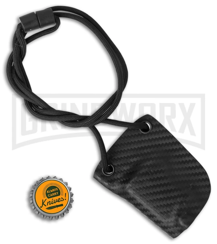Linos Kydex Boker Kalashnikov Neck Sheath W/ Black Cord - Carbon Fiber - Image 3