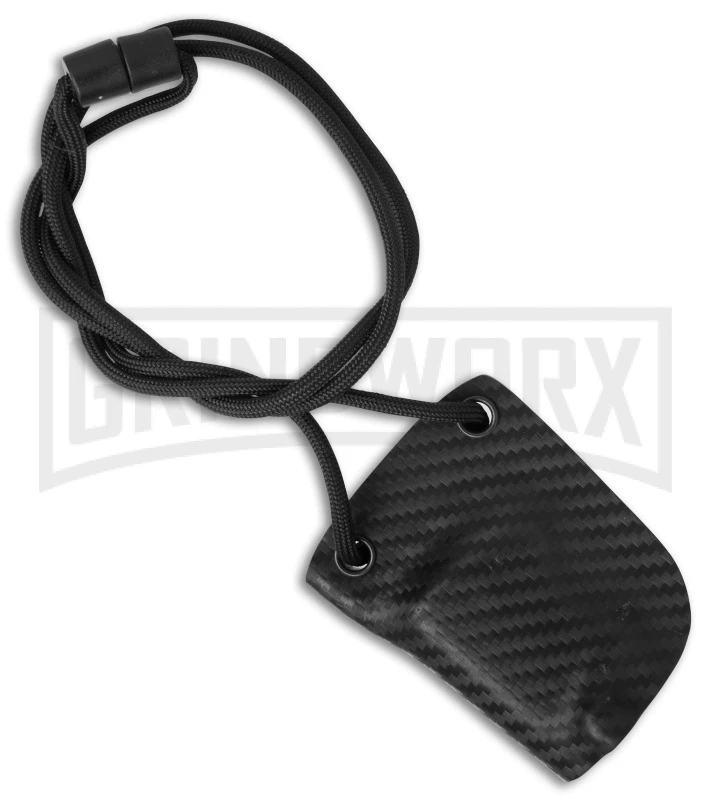 Linos Kydex Boker Kalashnikov Neck Sheath W/ Black Cord - Carbon Fiber - Image 2