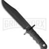 M-Tech Shar-Pei Bowie Black Fixed Blade Knife - Black Plain