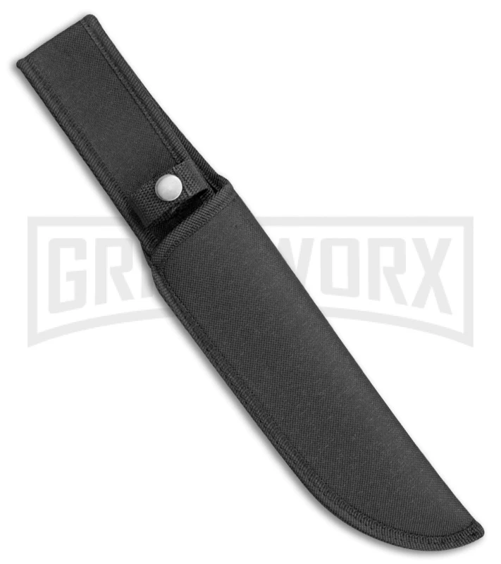 M-Tech Shar-Pei Bowie Black Fixed Blade Knife - Black Plain - Image 2
