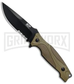 M&P M2.0 1085882 Brown Fixed Blade Knife - Black Serr