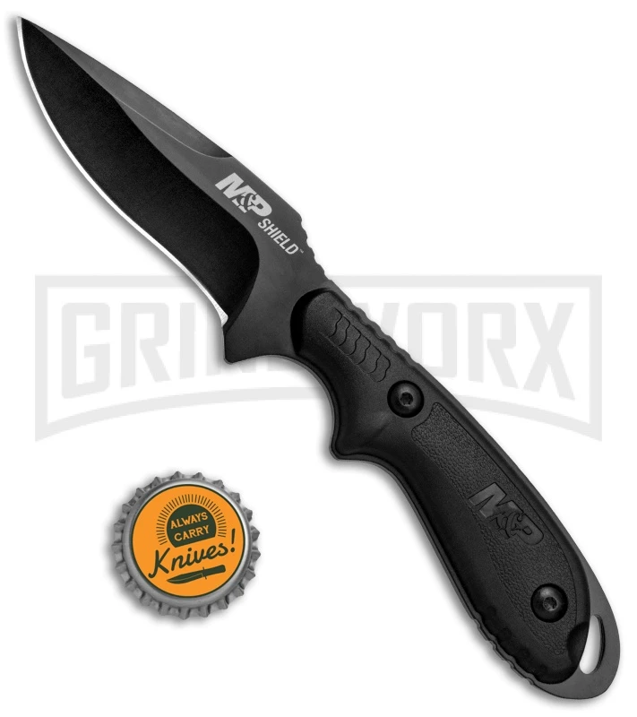 M&P Shield 1084320 Black Fixed Blade Knife Black - Black Plain - Image 4