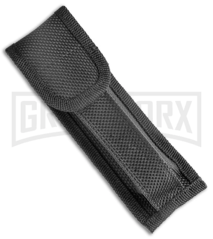 Mago 9" Black Smoke Abyss Italian Stiletto OTF Automatic Knife - Satin Plain - Image 4