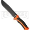 Marble's Power Ditch Orange Polymer Fixed Blade Knife - Black Plain