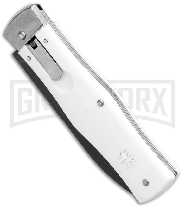 Mikov 241 Predator ABS White Automatic Lever Lock Knife - Black Bayo - Image 2