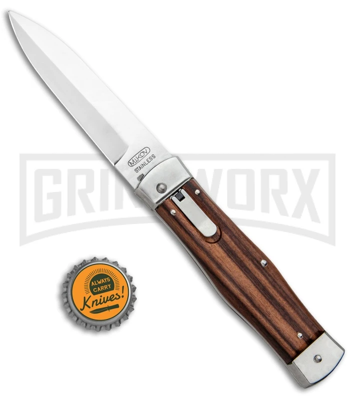 Mikov 241 Predator Wood Automatic Leverlock Bayo Knife - Polish Plain - Image 4