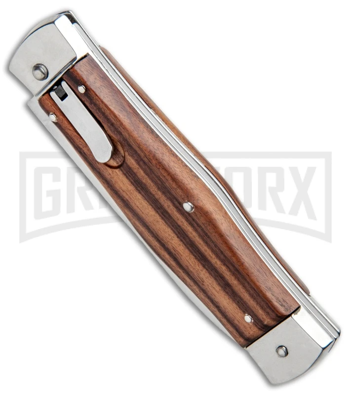 Mikov 241 Predator Wood Automatic Leverlock Bayo Knife - Polish Plain - Image 2