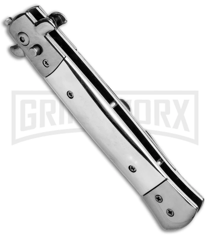 Milano 9" Stiletto Mirror Automatic Knife - Bayonet Sim Damascus - Image 2