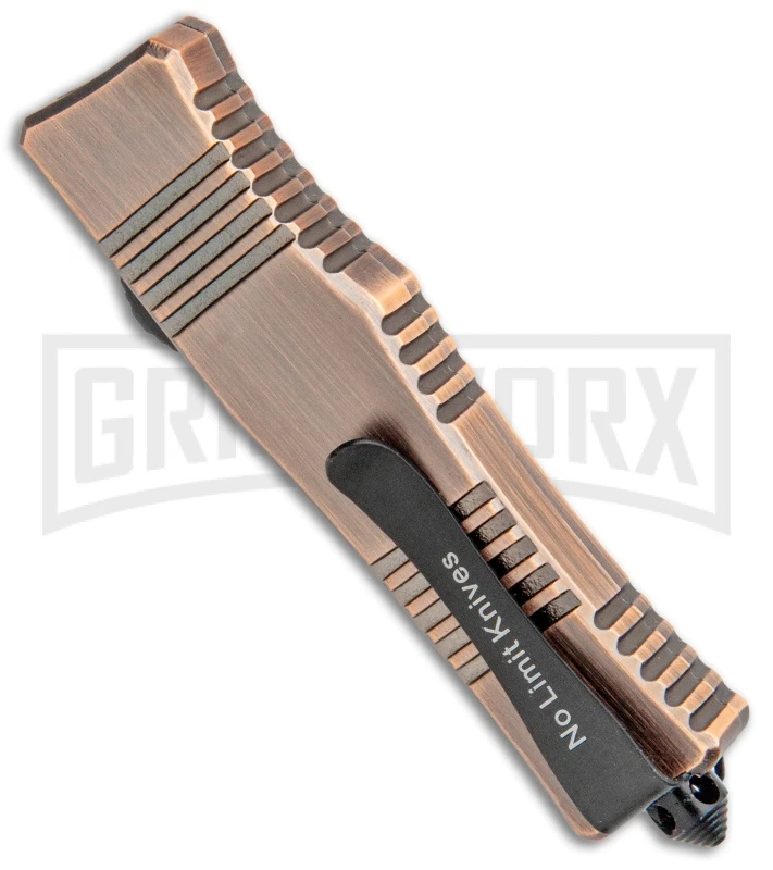 No Limit Knives Cali-Legal OTF Automatic Knife Bronze - Clip Point Satin - Image 3
