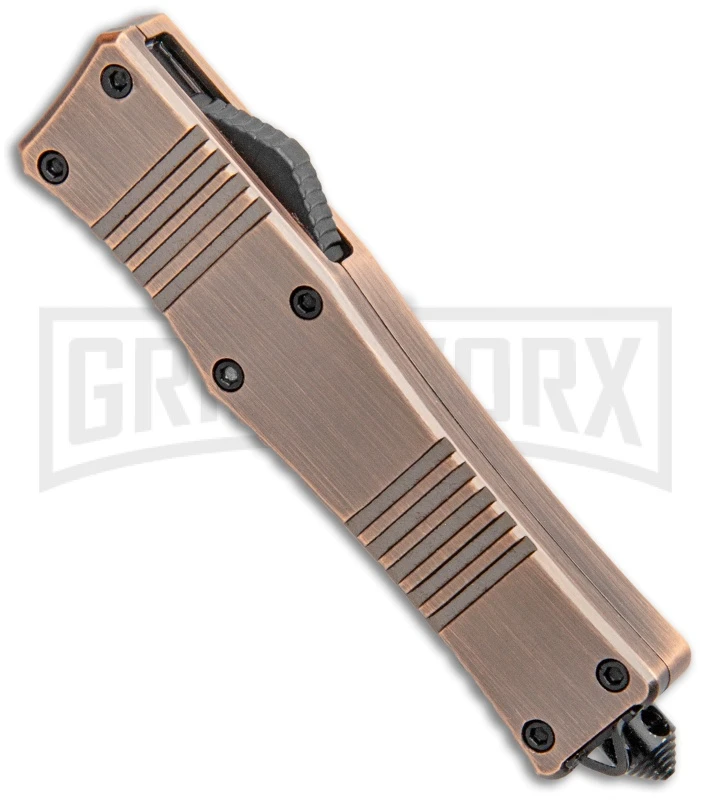 No Limit Knives Cali-Legal OTF Automatic Knife Bronze - Clip Point Satin - Image 2