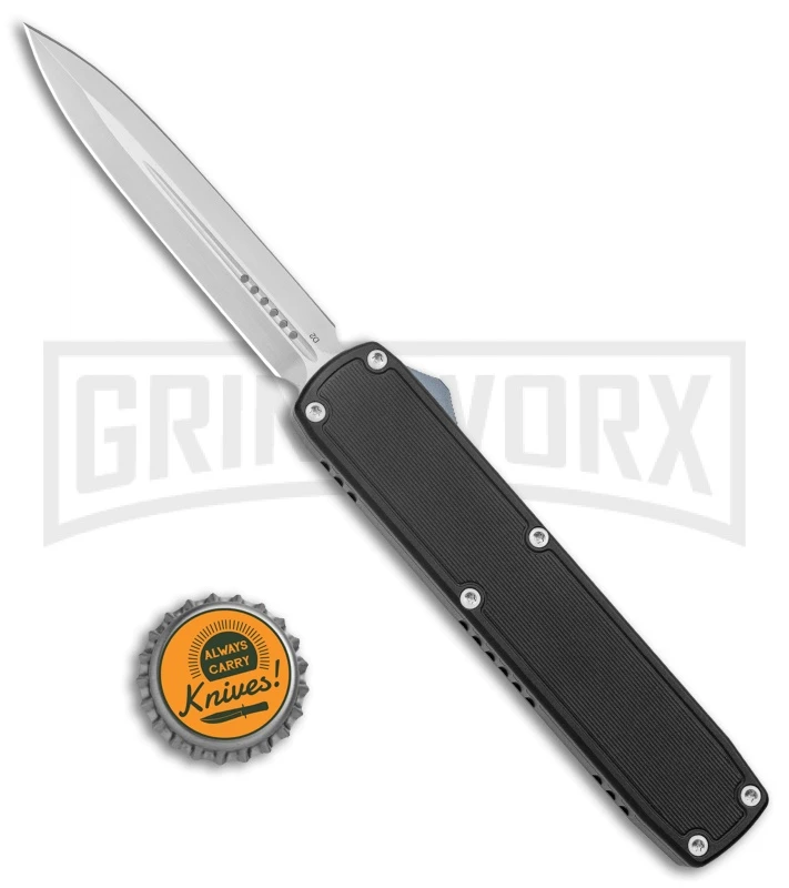 No Limit Knives Stinco Black OTF Automatic Knife - Dagger Satin Plain - Image 4