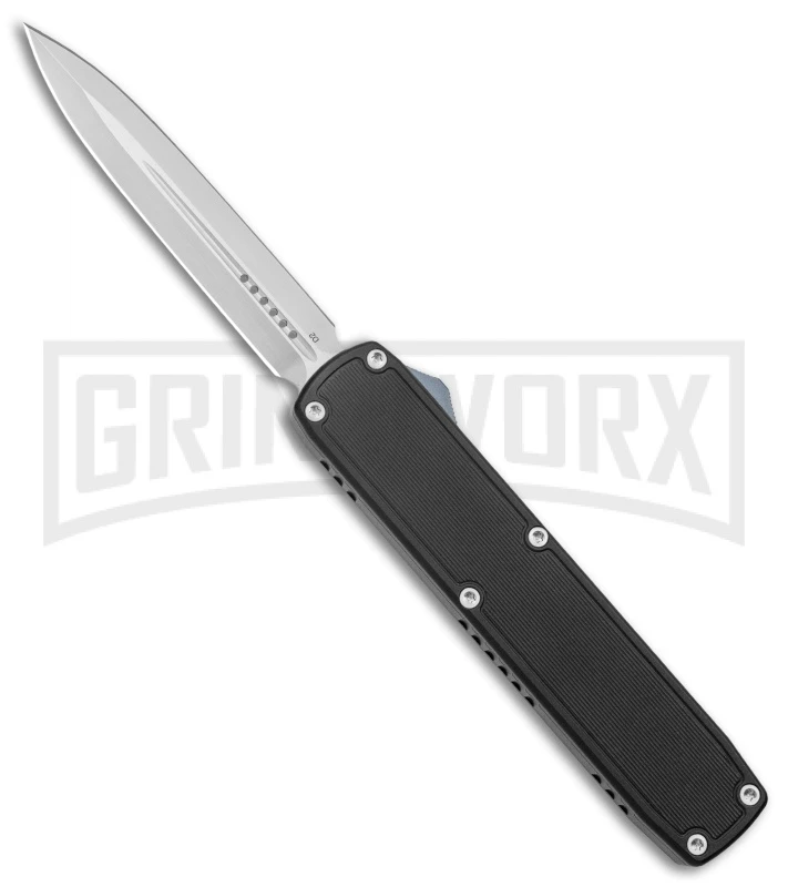 No Limit Knives Stinco Black OTF Automatic Knife - Dagger Satin Plain