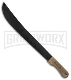 Okapi Bush Wood Machete Fixed Blade - Black Plain