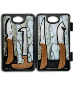 Schrade Old Timer 4-Piece Brown ABS Hunting Kit With Storage Case