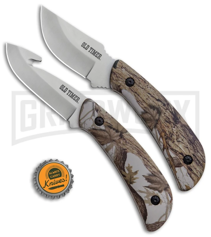 Schrade Old Timer Snowblind Camo 2-Piece Fixed Blade Hunting Knife Set - Image 7