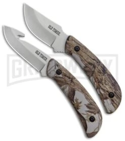 Schrade Old Timer Snowblind Camo 2-Piece Fixed Blade Hunting Knife Set