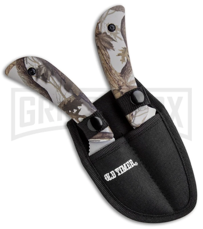 Schrade Old Timer Snowblind Camo 2-Piece Fixed Blade Hunting Knife Set - Image 6