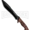 Outdoor Edge SaberBack Survival Bowie Brown TPR Fixed Blade Knife - Black Plain