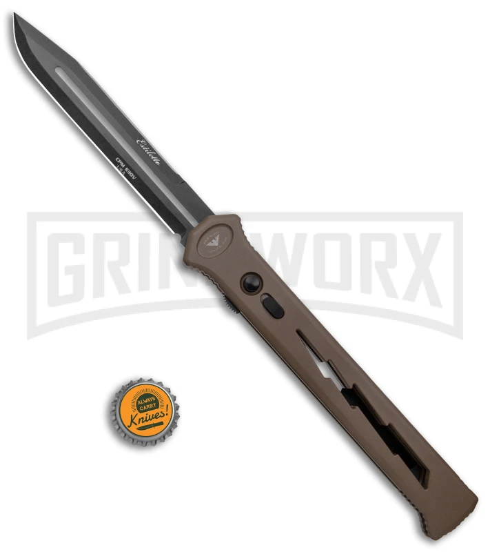 Paragon Estiletto Dark Earth Bolt Automatic OTF Knife - Black Clip Point - Image 4