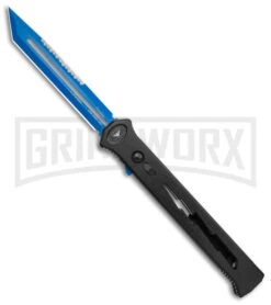Paragon Estiletto Black Bolt Automatic OTF Knife - Blue Tanto