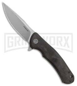 Petrified Fish Warrior Black Micarta Liner Lock Knife - BB Plain