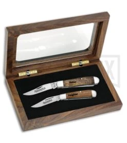 Remington Father And Daughter Trapper Set Wood Pocket Knives