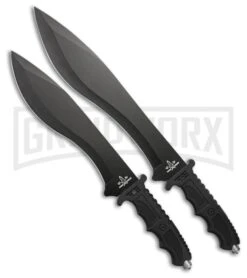 Renegade Tactical Steel Deep Woods Cobra 2-Piece Machete Set Black ABS - Black