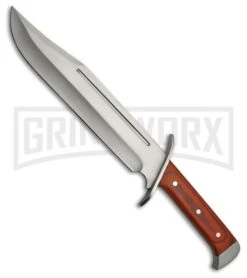 Rite Edge Bowie Pakkawood Fixed Blade Knife W/ Sheath - Satin Plain