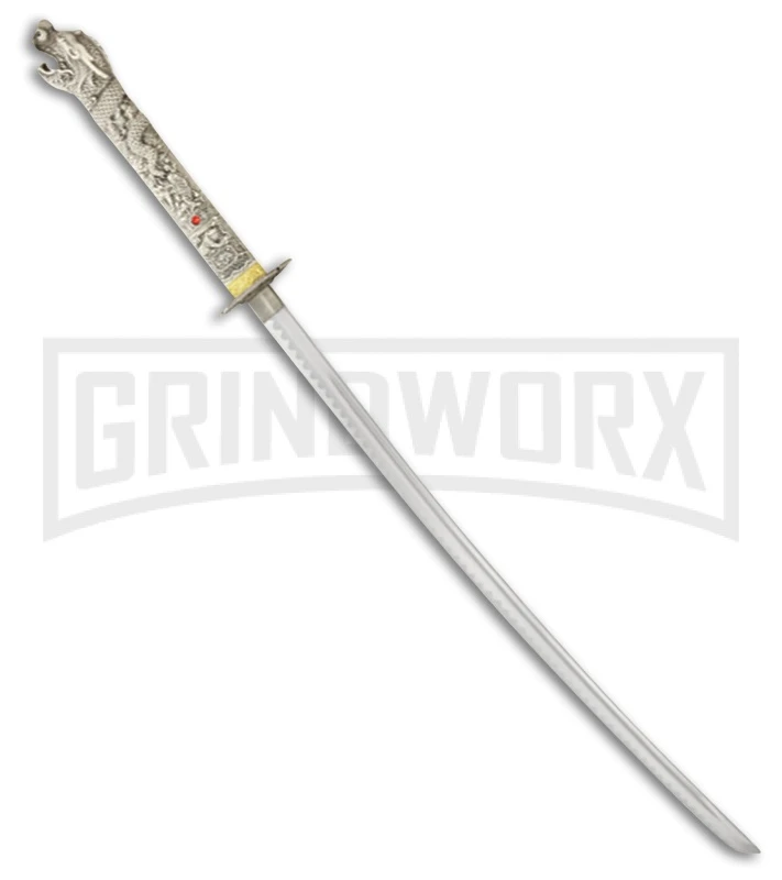 Rite Edge Dragon White Sword W/ Aluminum Scabbard - Satin Plain