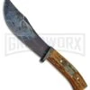 Rite Edge Howler Wolf Imitation Stag Fixed Blade Knife - Black Plain