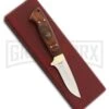 Rite Edge Landowner Brown Wood Fixed Blade Knife - Satin Plain