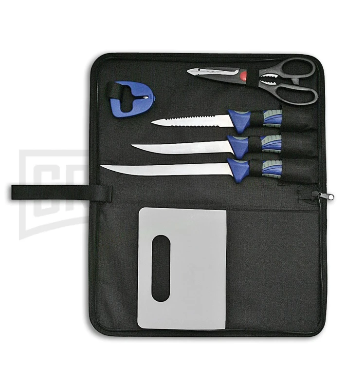 Rite Edge Night's Fillet 6-Piece Blue Fixed Blade Knife Set - Satin - Image 2