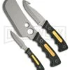 Rite Edge Three Piece Skinner Black Knife Set - Bead Blast Plain