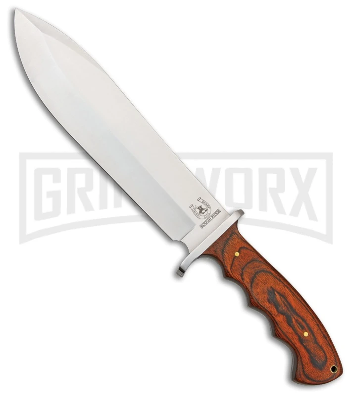 Rough Rider Bowie Wood Fixed Blade Knife - Satin Plain