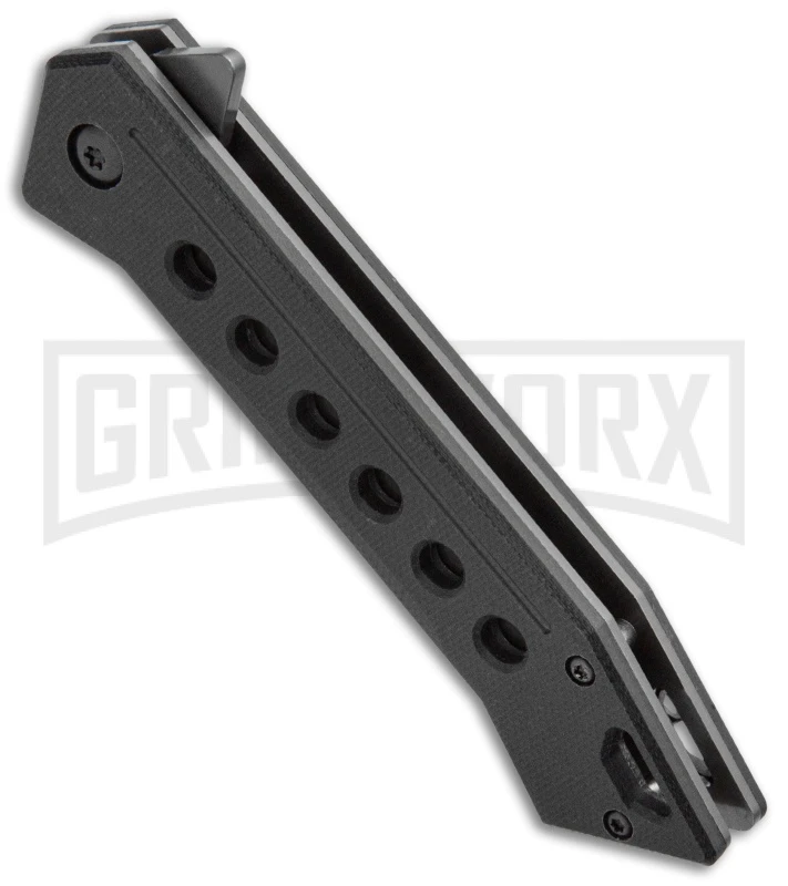 Schrade U.G. Black G-10 Folding Knife - Tanto Gray Plain 1100044 - Image 2