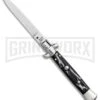 Frank B 9" Italian Stiletto Sim Dark Horn Automatic Knife - Flat