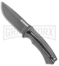 Schrade SCHF61 Gray Micarta Full Tang Fixed Blade Knife - Gray Plain