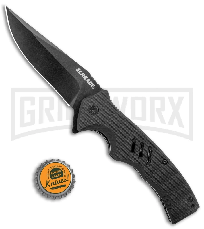 Schrade Sentiment Black G-10 Flipper Knife - Black Plain - Image 4