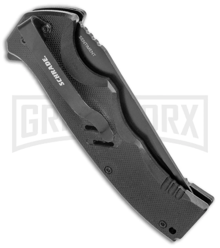 Schrade Sentiment Black G-10 Flipper Knife - Black Plain - Image 3