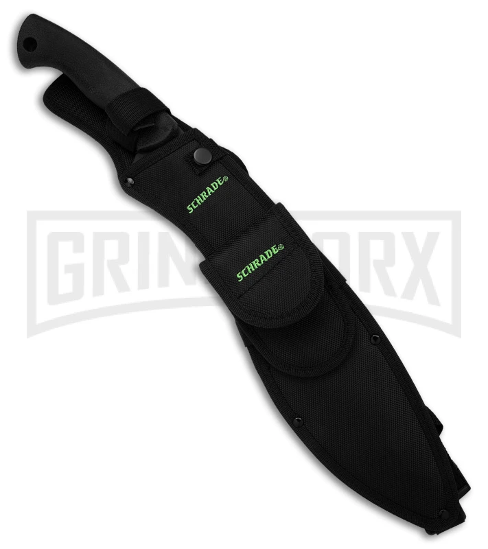 Schrade Large Kukri Machete Black Rubber Fixed Blade - Black Plain - Image 3
